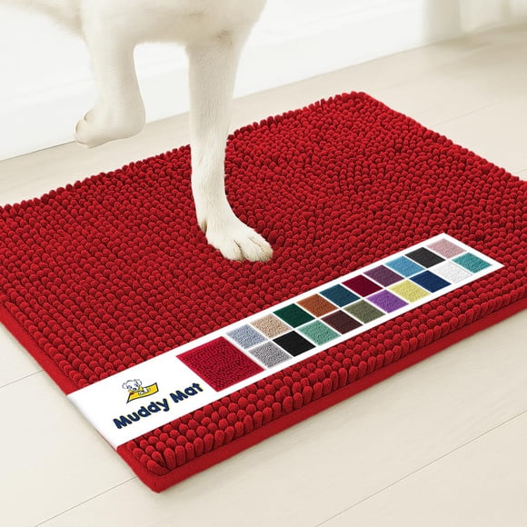 Felpudo Muddy Mat® de microfibra superabsorbente, 60 x 90 cm, color rojo
