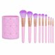 thumbnail image 3 of Set de 9 brochas de maquillaje Sweet Beauty con porta brochas rosa, 3 of 3