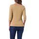 thumbnail image 3 of INSPIRE CHIC Camisetas de Mujer Mangas al Codo Cuello Barco Ajuste Ceñido Casual Camisetas Sólidas Caqui M, 3 of 6