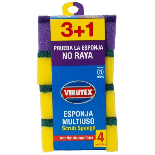 Esponja Multiuso Antibacterial Lisa Virutex