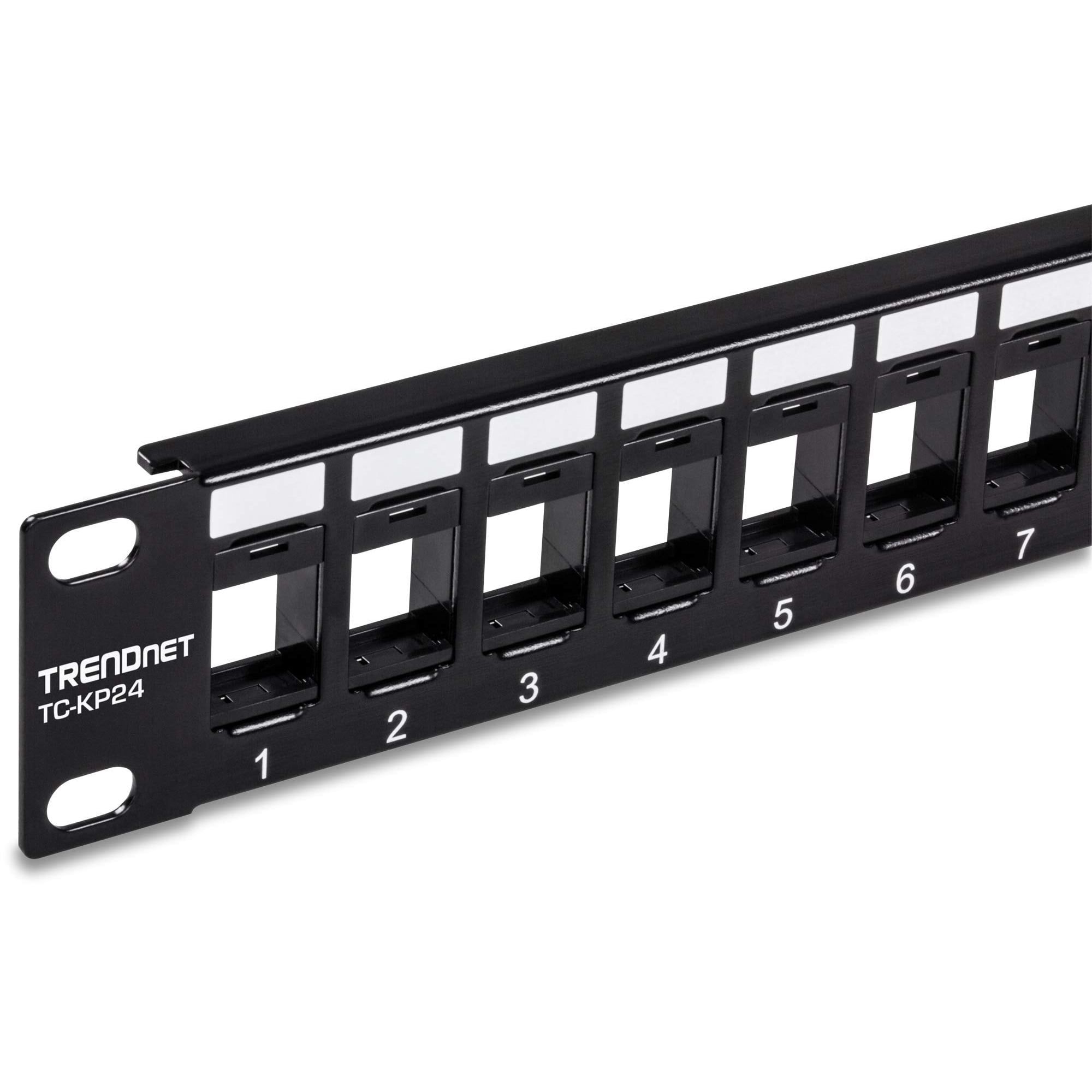 Panel De Conexión Trendnet Tc-kp24 De 24 Puertos Y 1u Con Montaje En Rack Negro