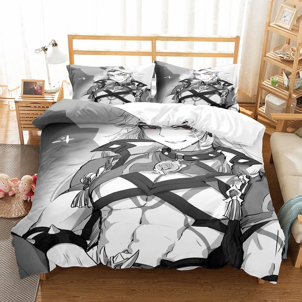 Arataki Ltto Bedding Set Single Twin Full Queen King Size Genshin Lmpact Bed Set Aldult Kid Bedroom Duvetcover Sets 3D Print Bed Sheets