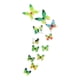 thumbnail image 1 of 12 Pegatinas De Mariposa Para Decoración De Jardín, Calcomanías De Pared De Mariposa 3D Luminosas, Verde, 1 of 5