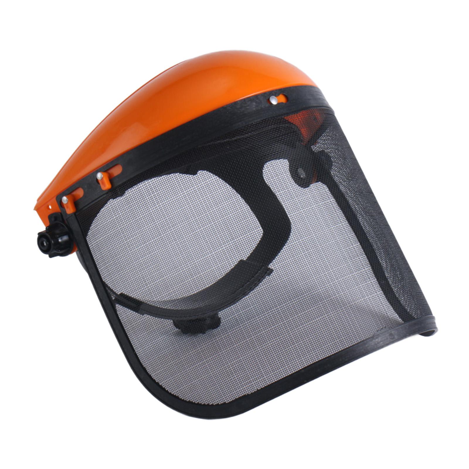 Ioensy - Protectores Faciales Forestales Con Visera De Malla Metálica Prácticos Para Trabajos Al Aire Libre Naranja