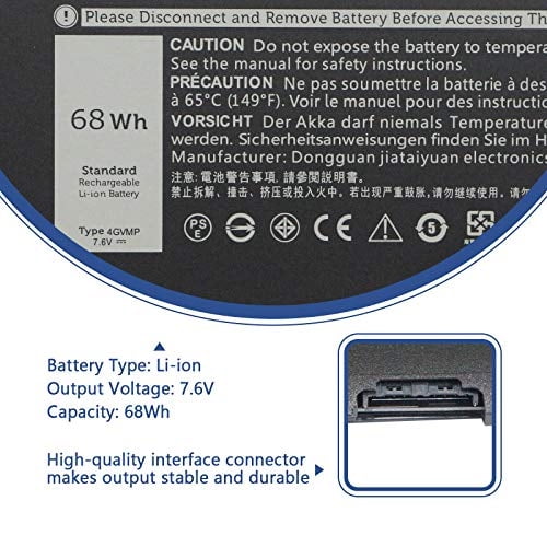 Batería ANTIEE 4GVMP 7.6V 68Wh Reemplazo para laptop Dell Latitude 5400 5500 5410 5510 Precision 3540 3550 Inspiron 7590 7591 7791 Serie 2 en 1