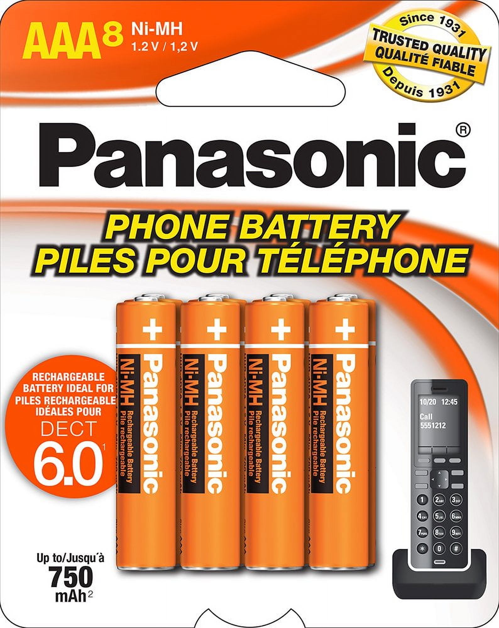 Pilas Recargables Panasonic Hhr-4Dpa/8Ba Aaa 750 Mah (Paquete De 8)