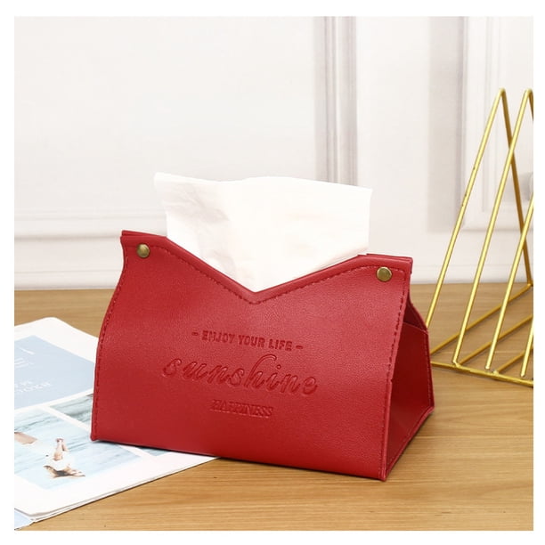 1pc Nordic Leather Tissue Box - Large Storage Box for Home Living Room, Bedroom, Kitchen - Napkin Holder and Desktop Organizer