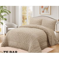 Tecnocasa - Plumon De Invierno Con Chiporro Trenzados Color Cafe Claro King