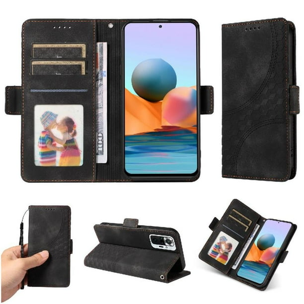 Carcasa FOXDOCK Xiaomi Redmi Note 10 Pro 4G de cuero PU, diseño acolchado clásico, protección contra caídas y rayones