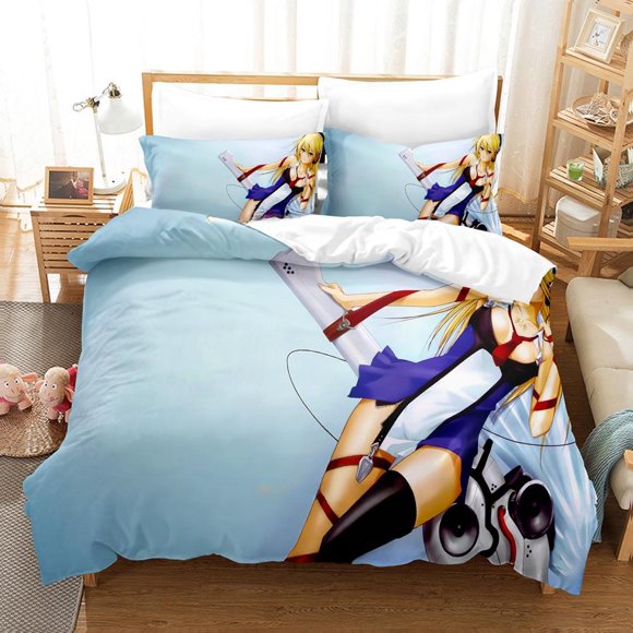 New Fashion Anime Game Blazblue Bedding Set Cartoons three-piece set Adult Kid Bedroom Duvet cover Sets Home Textiles Bed Sheets