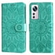 thumbnail image 1 of Funda tipo cartera FOXDOCK para Xiaomi 12 , diseño girasol en relieve, cuero PU, cierre magnético, soporte y tarjetero, 1 of 5