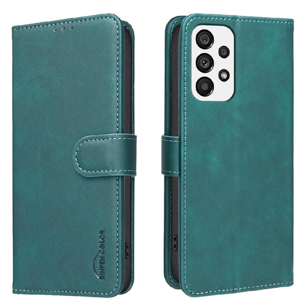 Funda Billetera para Samsung Galaxy A73 Protección RFID y Soporte Ajustable Verde