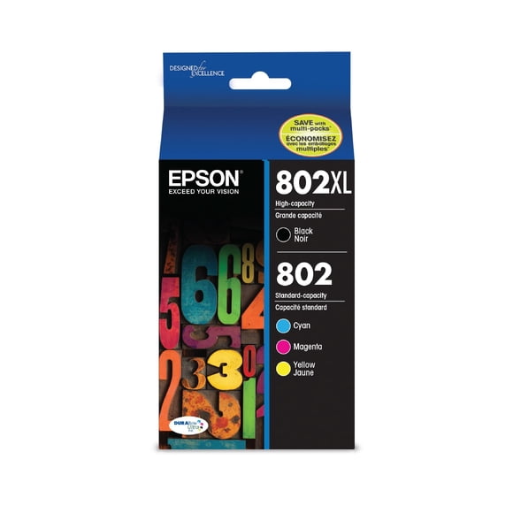 Cartucho de tinta Epson 802 DuraBrite de ultra alta capacidad T802XL-BCS