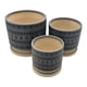 thumbnail image 4 of Set 3 Maceteros Maceta De Ceramica Gris Con Patrones Negros, 4 of 6