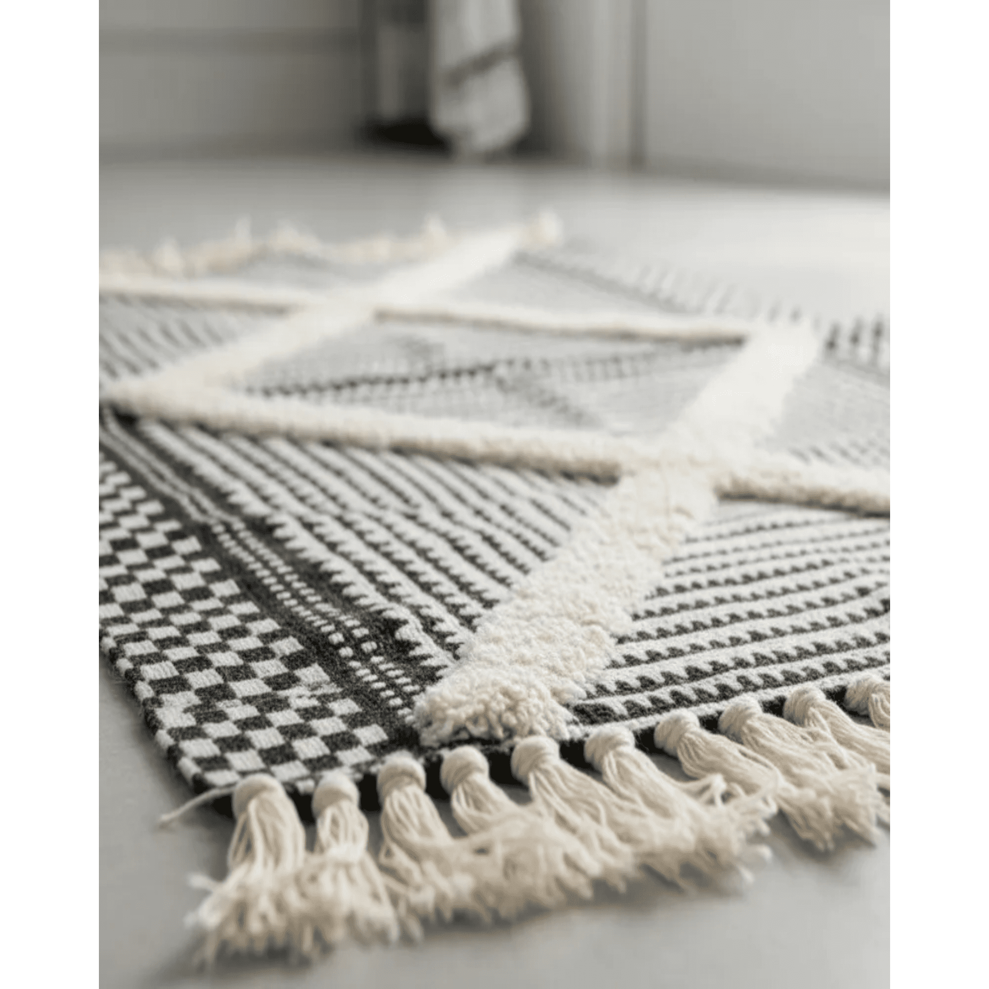 Myl Hogar - Alfombra De Lino Bajada De Cama Estilo Boho Medida 60 Cm X 90 Cm