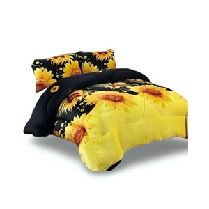 Genérico - Cobertor De Invierno Diseño Girasoles Plush Con Chiporro Plaza Y Media S45