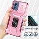 thumbnail image 4 of Funda Armada para Motorola Moto G22 con Tapa Deslizante y Soporte Magnético Giratorio Rosa, 4 of 5