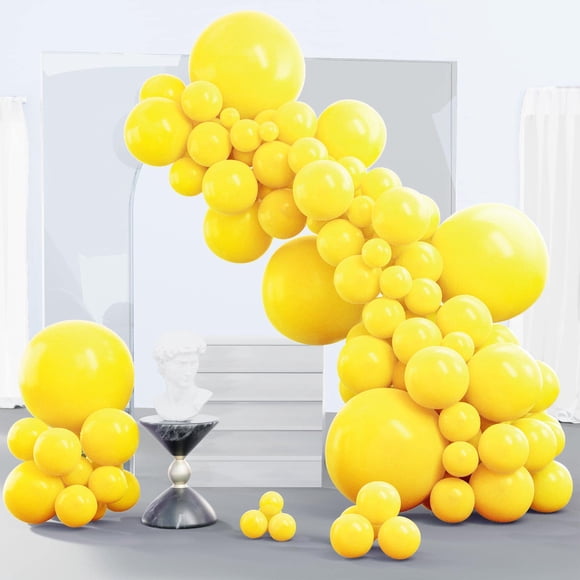 Balloon PartyWoo, látex amarillo, 140 unidades, diferentes tamaños