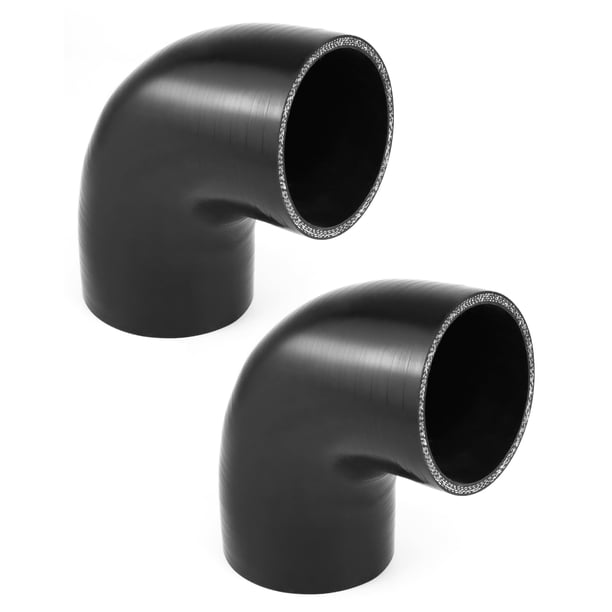 Codo Reductor De Silicona 90 Grados De 2.5" A 3.0" - UPGR8 4 Capas, Negro