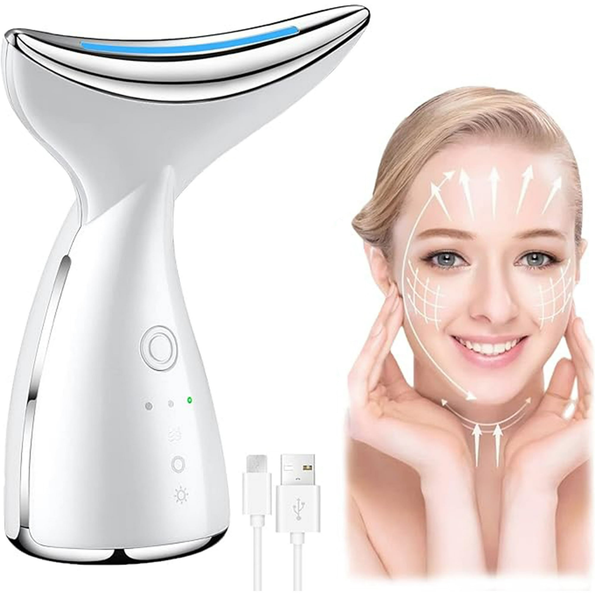 Veatool - El Neck Meter, Masajeador De Cuello Antiarrugas Para Reafirmar La Piel, Con Tres Ondas De Luz De Energía Y Regulación De Energía Para Recuperar La Firmeza De La Piel