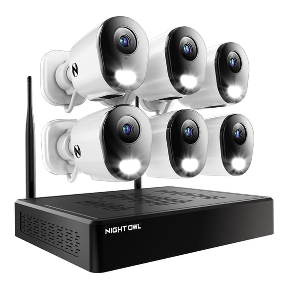 Sistema de cámaras de seguridad Night Owl 10Ch 2K HD 1TB con 6 cámaras