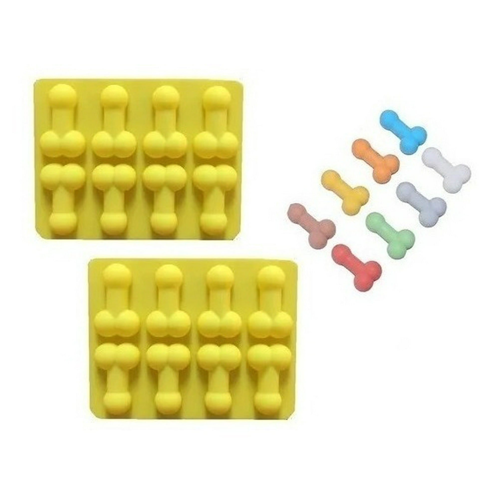 Genérico - 2 Molde De Silicona Pene Moldes Silicona Reposteria Penes