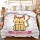 thumbnail image 1 of Cute Cartoon Animals Pink Toddler Bedding Set 3D Funny Cat Print Duvet Cover Twin Queen Size For Teens Kids Girls Bedroom DecorBed Sheets, 1 of 5