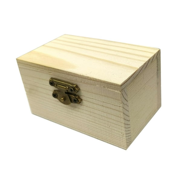 Caja De Madera Sin Terminar, Caja De Almacenamiento De Baratijas De Pintura Artesanal, Caja De Regalo, Cofre Del Tesoro, Tapa Plana