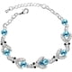 thumbnail image 1 of Pulsera Azul Firefly para mujer, con hermosos cristales y circonitas brillantes, chapada en oro blanco de 18 quilates. Incluye estuche Azul., 1 of 5