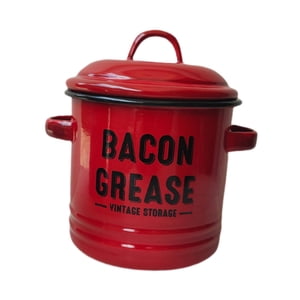 Bothyi - Olla Pequeña Esmaltada Con Tapa, Olla Esmaltada De Fondo Plano Para Fogatas, Color Rojo