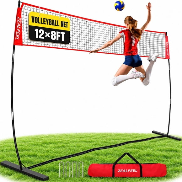 ZEALFEEL Volleyball Net, 12 ft, portátil y de altura ajustable
