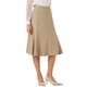 thumbnail image 4 of INSPIRE CHIC Falda Elegante de Mujer Línea A Midi con Cremallera Lateral de Cintura Alta XL Caqui, 4 of 5