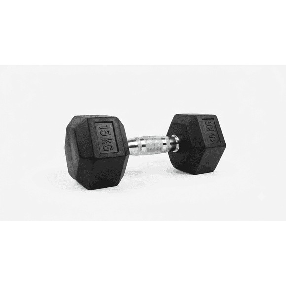 Mancuerna hexagonal - 15 kg - para gimnasios y home gym
