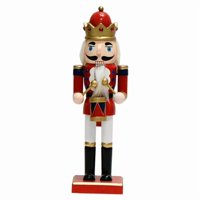 Genérico - Cascanueces Rey Tamborilero 25 Cm | Corona Dorada Y Traje Clásico Rojo