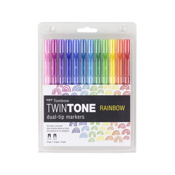 Set de rotuladores Tombow TwinTone Rainbow, paquete de 12