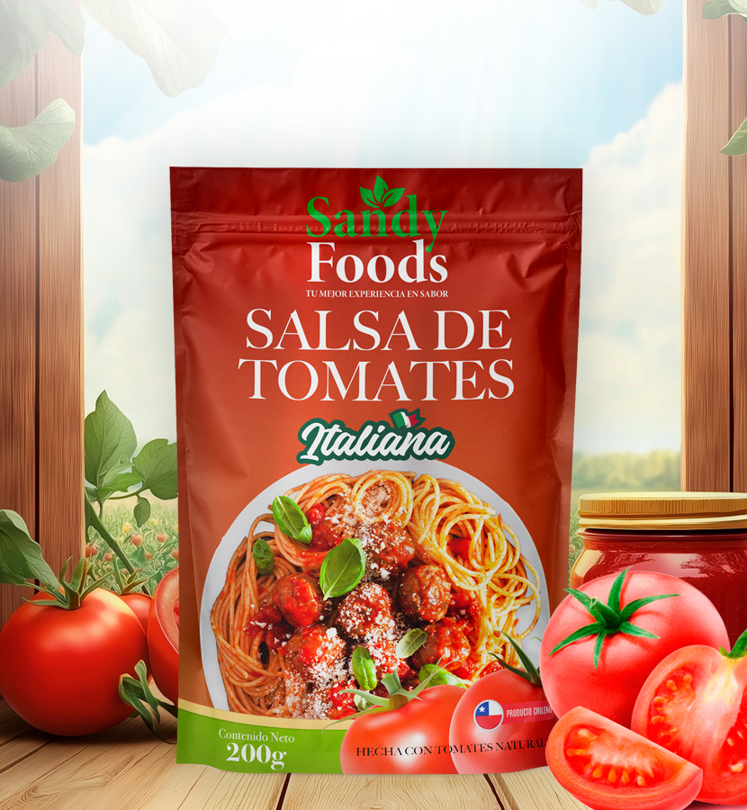 Sandy Foods - Pack De 24 Salsas De Tomate Italiana 200 Grs. C/U