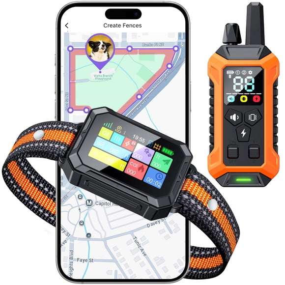 Collar GPS inalámbrico Meowant para cerca para perros, alcance de 2500 m