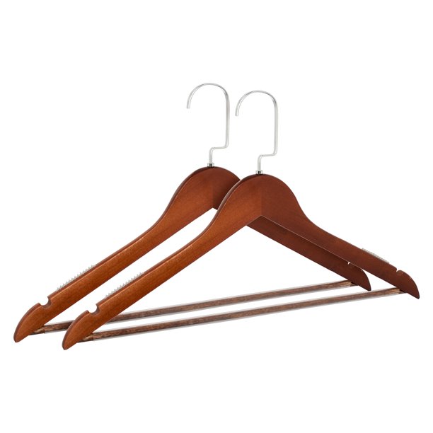 REGALWOVEN 2 piezas de perchas de madera, perchas duraderas que ahorran espacio de 360 grados para ropa, pantalones, faldas y camisas Retro