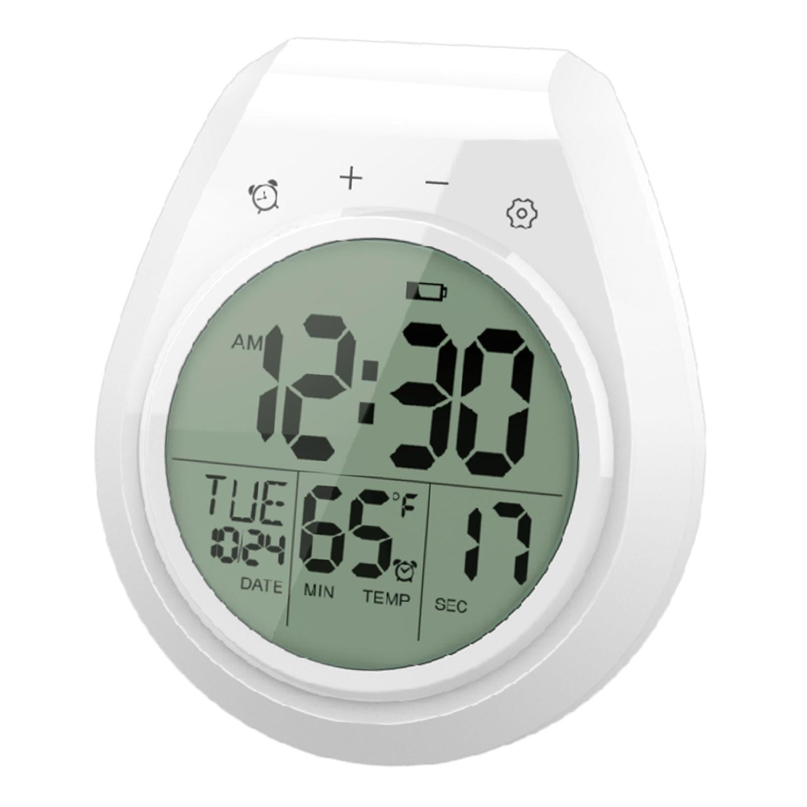 Magideal - Reloj De Ducha Digital Para Ducha, Reloj De Pared Interior Con Temperatura Con Temporizador De Cuenta Atrás Con Ventosa, Baño, Reloj Temporizador Para