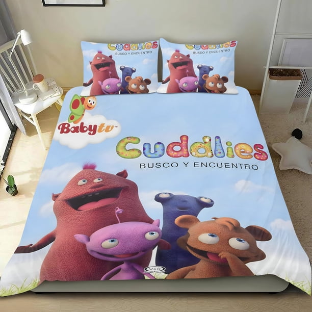 Los Cuddlies Conjunto de sábanas temático, trío de piezas, cómodo y amigable con la piel, diseño único, regalo de decoración para el hogar para familiares, amigos y fans,135cm *200cm