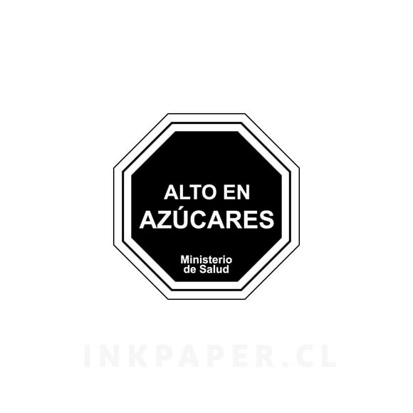 Sello Etiquetas Minsal Alto En Azucar 1.000 / 20 Mm / 1 Sello