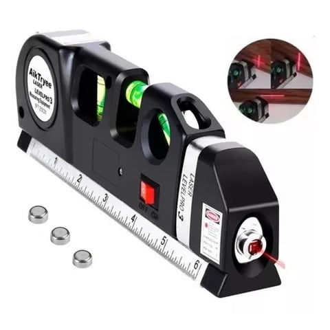 Genérico - Cinta Métrica Regla Nivel Láser Horizontal Level Pro 3 Modos