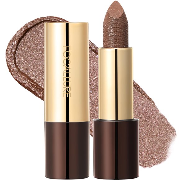 Labial FOCALLURE Metálico Nude con Acabado Brillante