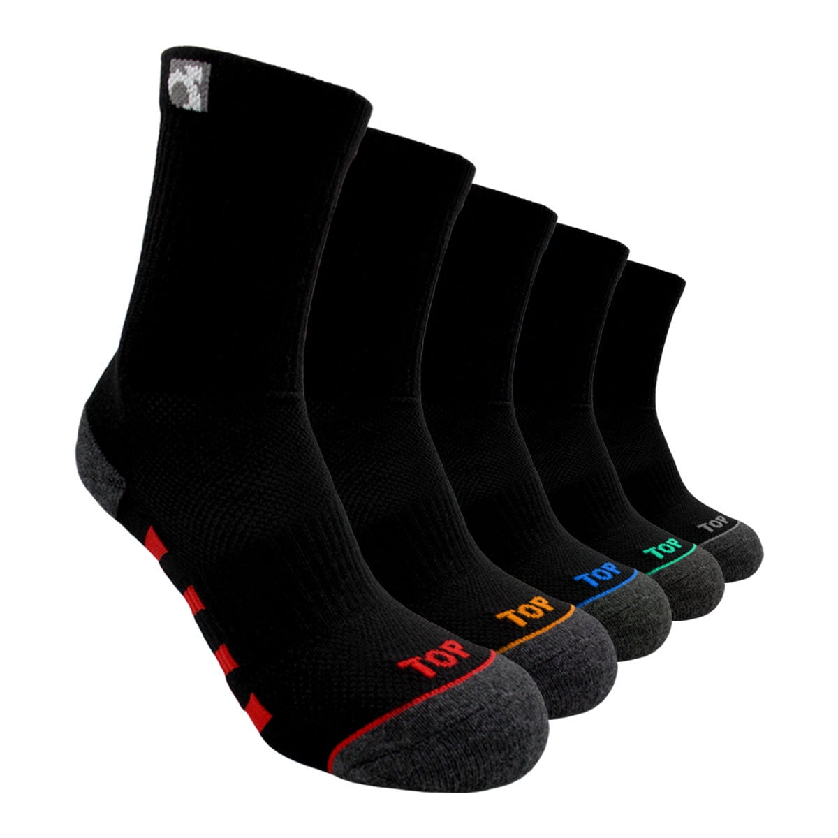 Top - Calcetines Niño Deportivos Largos Negros Pack 5 C2