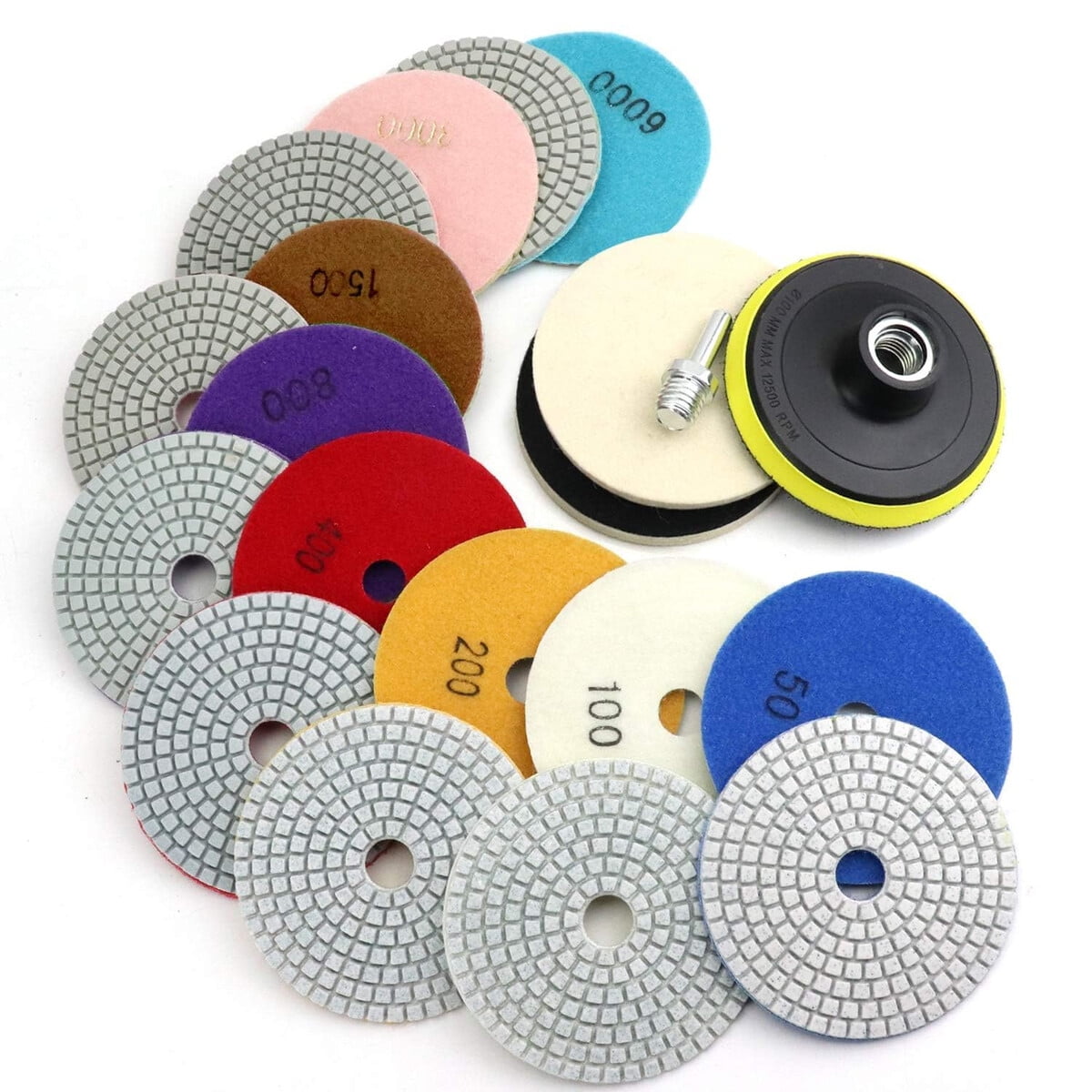 Kit Discos Diamantados Workease 4 12pcs 5811 Pulido Mármol