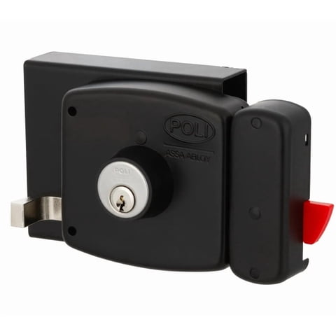 Cerradura Chapa Sobreponer Acceso Principal Reja Con Bandera Poli