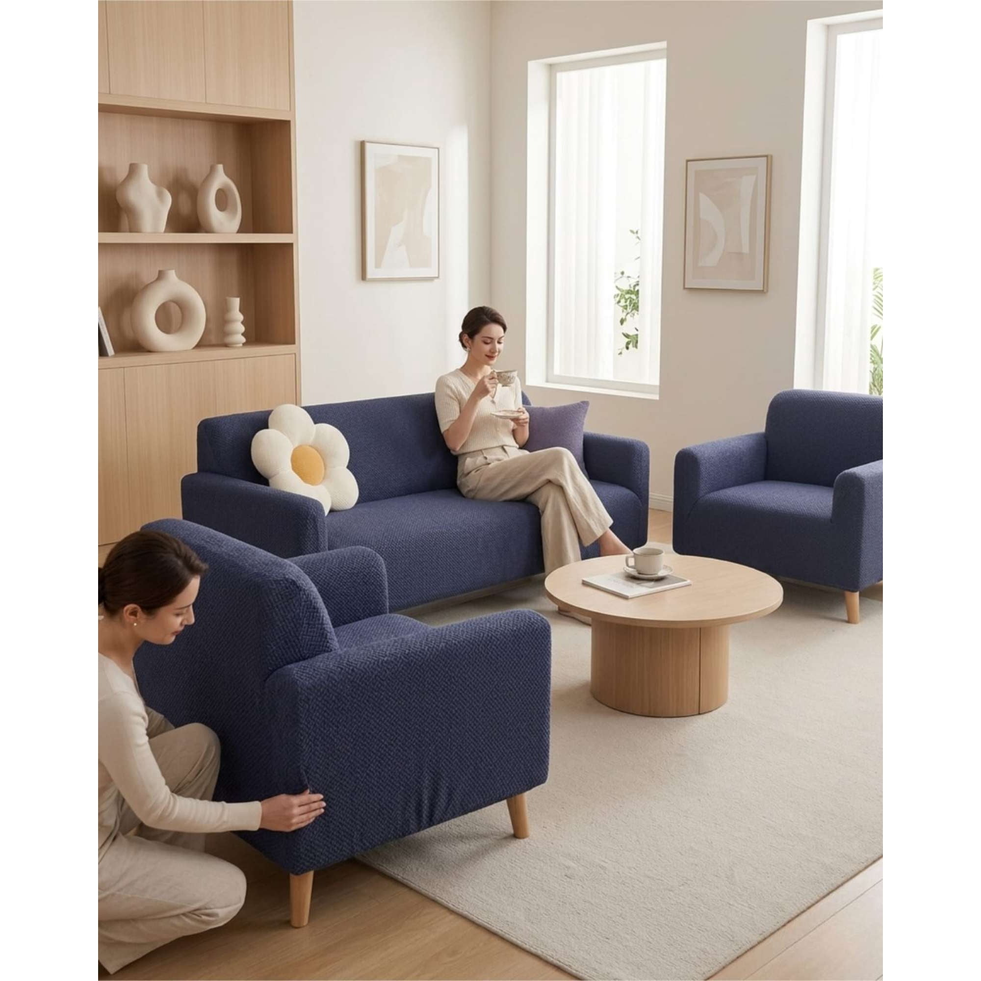 Myl Todo Hogar - Juego De Cubre Sillón 3+1+1 Texturizado Premium - Ajuste Perfecto