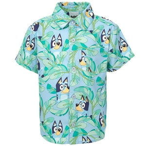 Camisa Bluey Little Boys Hawaiana Con Botones Para Niños De 7 A 8 Años