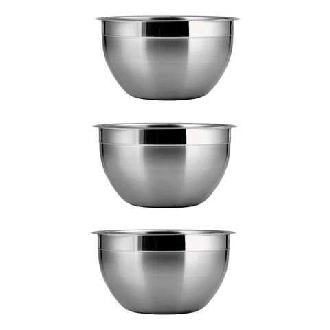 Genérico - Pack X3 Bowl Acero Inoxidable Menaje Ensaladeras Bowl 26Cm