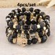 thumbnail image 1 of Heart Charm Beads Layered Bracelet Set Pompomia Bracelet Charm Vintage Jewelry Valentine's Day Gift, 1 of 5